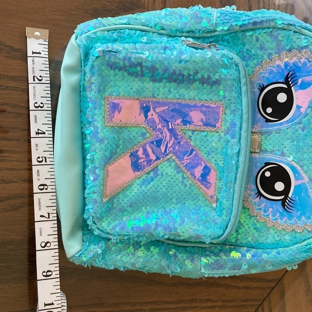 Justice Aqua Sequined‎ Owl Mini-Backpack